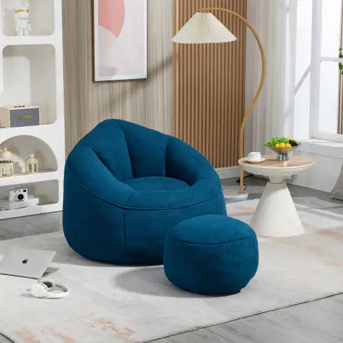 Bedding Bean Bag Sofa Chair High Pressure Foam Bean Bag Chair Material With Padded Foam Padding Compressed Bean Bag With Footrest